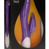 Фиолетовый вибратор-кролик Sunburst с функцией нагрева - 20 см.