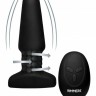 Черная анальная пробка Slim R Smooth Rimming Plug with Remote - 14 см.