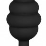 Черная анальная пробка Extra Large Ribbed Diamond Heart Plug - 9,6 см.