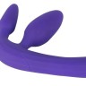 Фиолетовый безремневой вибрострапон Vibrating Strapless Strap-On
