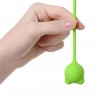 Зеленый силиконовый вагинальный шарик A-Toys с ушками