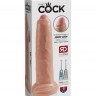 Телесный необрезанный фаллоимитатор на присоске 9" Uncut Cock - 25,4 см.