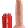 Телесный необрезанный фаллоимитатор на присоске 9" Uncut Cock - 25,4 см.
