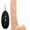 Телесный вибратор-реалистик Vibrating Realistic Cock 10" With Scrotum - 27 см.