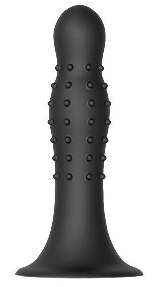 Черный анальный стимулятор NUBBED PLUG - 13,5 см.