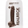 Коричневый фаллоимитатор Silicone Dildo With Balls - 22,8 см.
