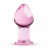 Розовая стеклянная пробка Glass Buttplug No.27 - 8,5 см.