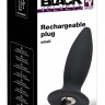 Чёрная перезаряжаемая анальная пробка Black Velvets Recharge Plug S - 11 см.
