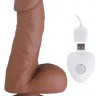 Коричневый вибратор SEDUCER 20 Function Ballsy Stud - 16,5 см.