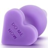 Фиолетовая анальная пробка Naughty Candy Heart Do Me Now - 8,9 см.