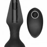 Черный анальный вибромассажер N 81 Rechargeable Remote Controlled Butt Plug - 14 см.