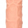 Телесная насадка с кольцом Penis Extender with Rings - 21 см.