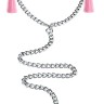 Зажимы на соски и половые губы с розовыми кисточками Nipple Clit Tassel Clamp With Chain