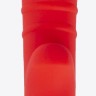 Красный вибромассажёр с рёбрышками Ribbed - 18 см.