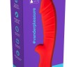 Красный вибромассажёр с рёбрышками Ribbed - 18 см.