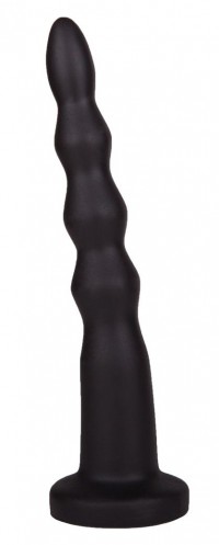 Чёрная анальная ёлочка из 5 звеньев - 20 см.