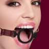 Кляп-кольцо на бордовых ремешках Silicone Ring Gag