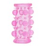 Эластичная розовая насадка с шипами и шишечками JELLY JOY LUST CLUSTER PINK