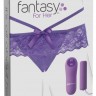 Фиолетовые трусики с вибропулей и пультом Crotchless Panty Thrill-Her