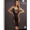 Эффектное мини-платье на бретельках Knee-Length Lace and Fishnet Dress