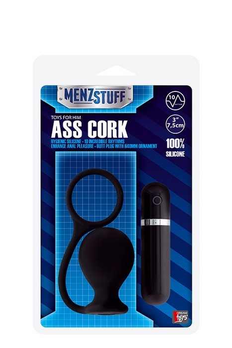 Анальная вибровтулка MENZSTUFF ASS CORK WIDE - 7,5 см.  