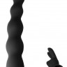 Черная вибронасадка для двойного проникновения Jungle Bunny - 17 см.