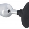 Хромированная анальная пробка Metal Plug with Suction Cup на присоске - 10,2 см.