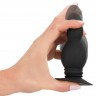 Черная анальная пробка с пружинным механизмом Bouncing Plug - 11,8 см.