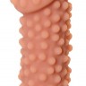 Телесная насадка на фаллос с бугорками Extreme Sleeve 010 L-size - 16,4 см.