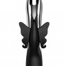 Черный вибратор с подсветкой NAGHI NO.37 RECHARGEABLE LIGHT-UP VIBE - 24 см.