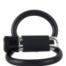 Черное двойное эрекционное кольцо COCK+BALLS HARNESS W. MULTISPEED BULLET