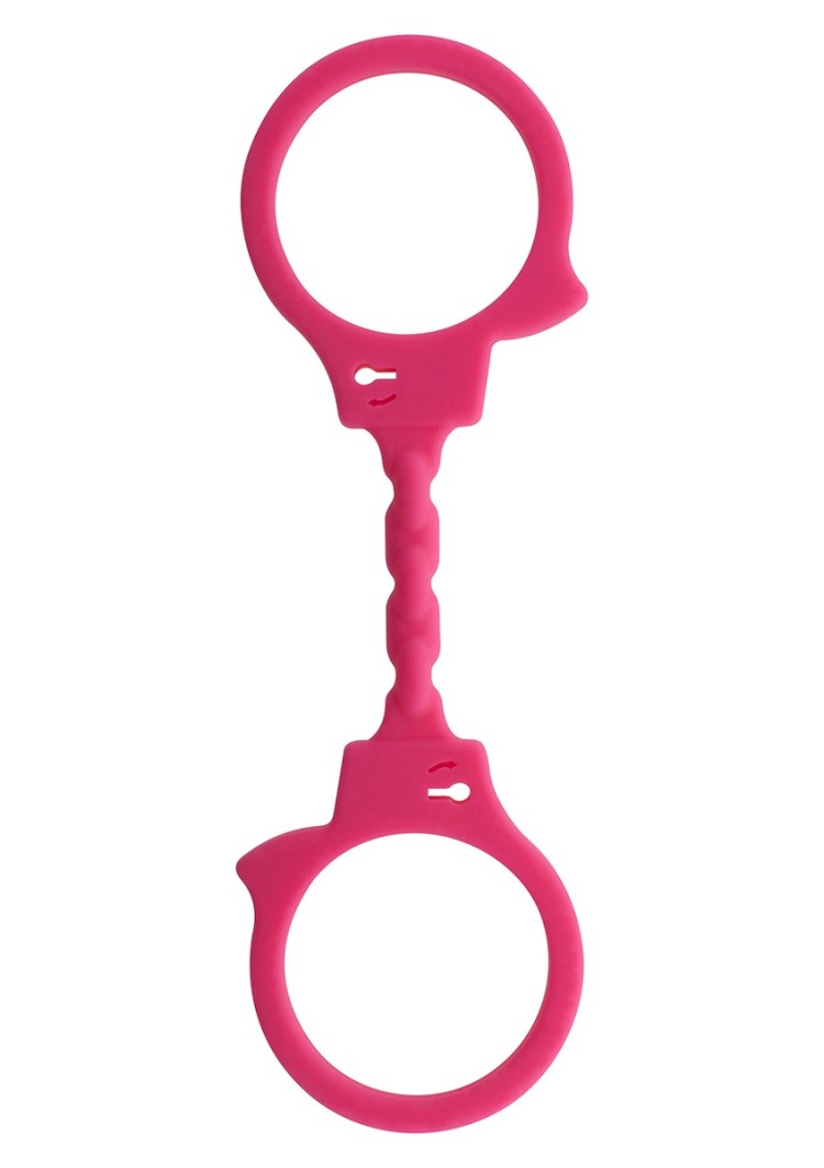Розовые эластичные наручники STRETCHY FUN CUFFS