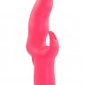 Розовый вибратор со стимулятором клитора MATES FANTASY RECHARGE VIBRATOR - 17 см.