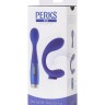 Синий вибратор Le Stelle PERKS SERIES EXC с 2 сменными насадками