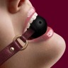 Кляп-шар на бордовых ремешках Breathable Ball Gag