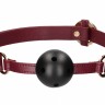 Кляп-шар на бордовых ремешках Breathable Ball Gag