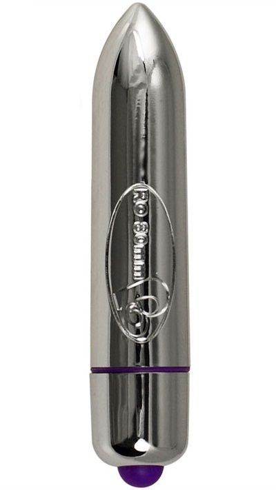 Серебристая вибропулька RO-80MM 7-SPEED CHROME - 7,9 см.