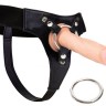 Черные трусики Harness Deluxe для страпона O-ring