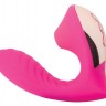 Ярко-розовый вибромассажёр с вакуумной стимуляцией Vaginal & Suction Lover