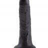 Чёрный фаллоимитатор с присоской 7" Cock - 17,8 см.