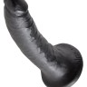 Чёрный фаллоимитатор с присоской 7" Cock - 17,8 см.