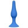 Синяя анальная пробка Slim Anal Plug Large - 12,5 см.