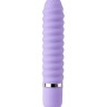 Фиолетовый ребристый мини-вибратор NEON WICKED WAND PURPLE - 11,4 см.