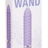 Фиолетовый ребристый мини-вибратор NEON WICKED WAND PURPLE - 11,4 см.