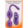 Фиолетовые шарики с вибрацией DOUBLE HAPPINESS PERSONAL TRAINER