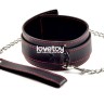 Черный ошейник с цепочкой-поводком Bondage Fetish Pleasure Collar