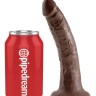 Коричневый фаллоимитатор с присоской 7" Cock - 17,8 см.