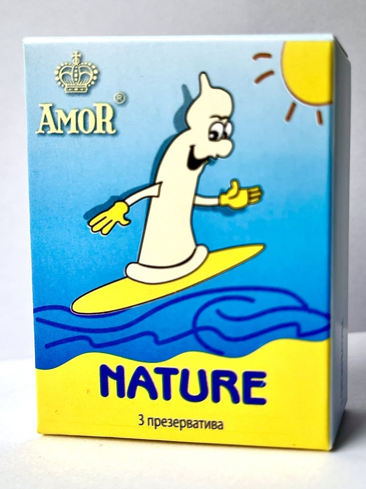 Классические презервативы AMOR Nature "Яркая линия" - 3 шт.