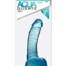 Голубой гелевый фаллоимитатор Aqua Quartz - 20 см.