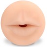 Телесный мастурбатор-ротик с эффектом смазки Deluxe Oral